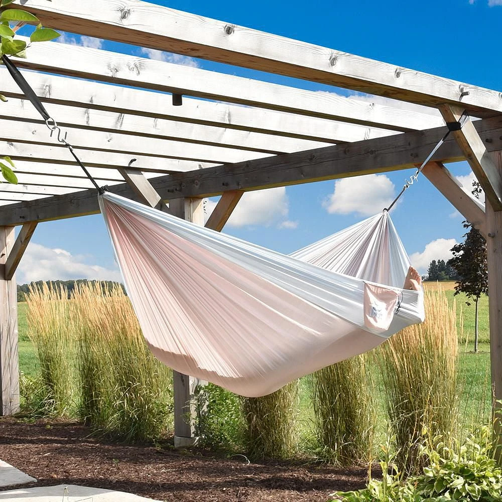 Vivere Double Nylon Parachute Hammock - Sand and Sky