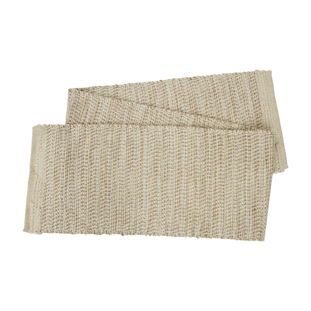 Better Homes & Gardens Jute Chenille Table Runner - 14 x 90" - Natural - 74% Jute, 23% Rayon, 3% Other Fiber, JUTE CHENILL RUNNER, 14X90