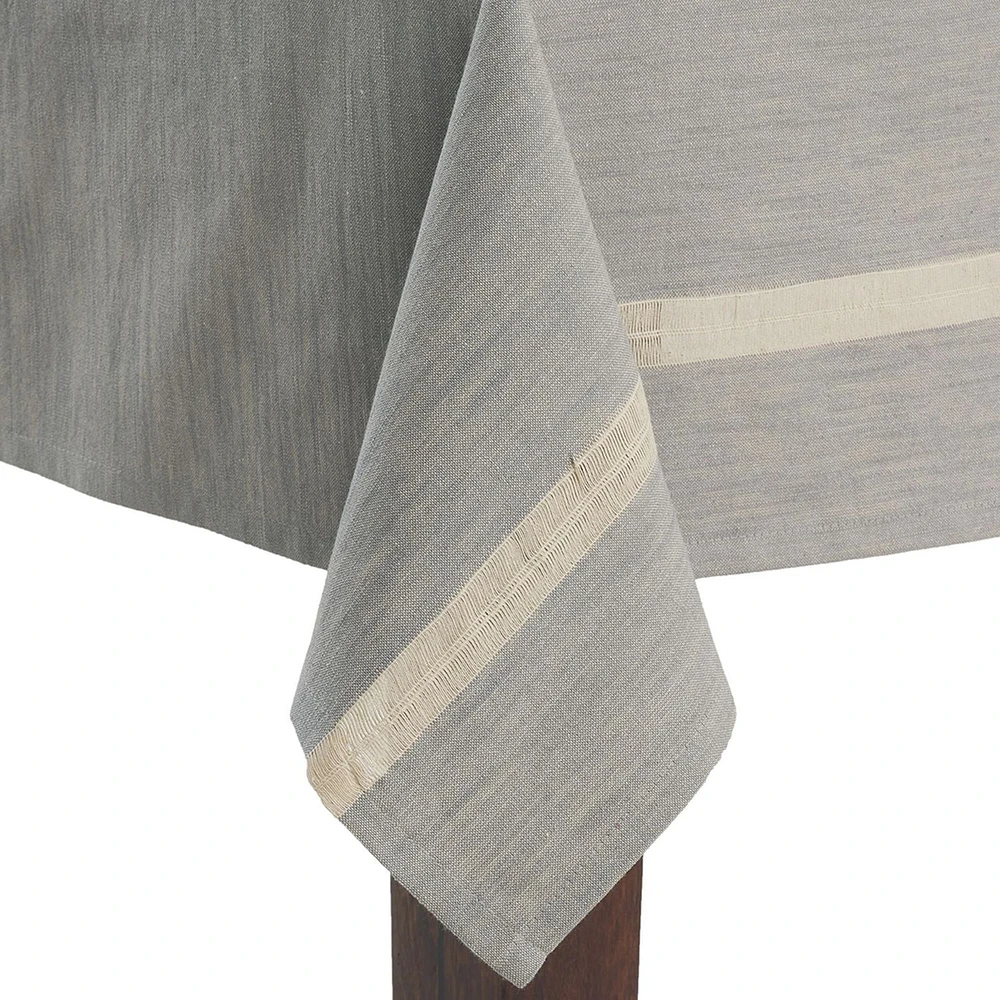 Better Homes & Gardens Grey Fringe Cotton Tablecloth 70" Round - 100% Cotton, 100% Cotton