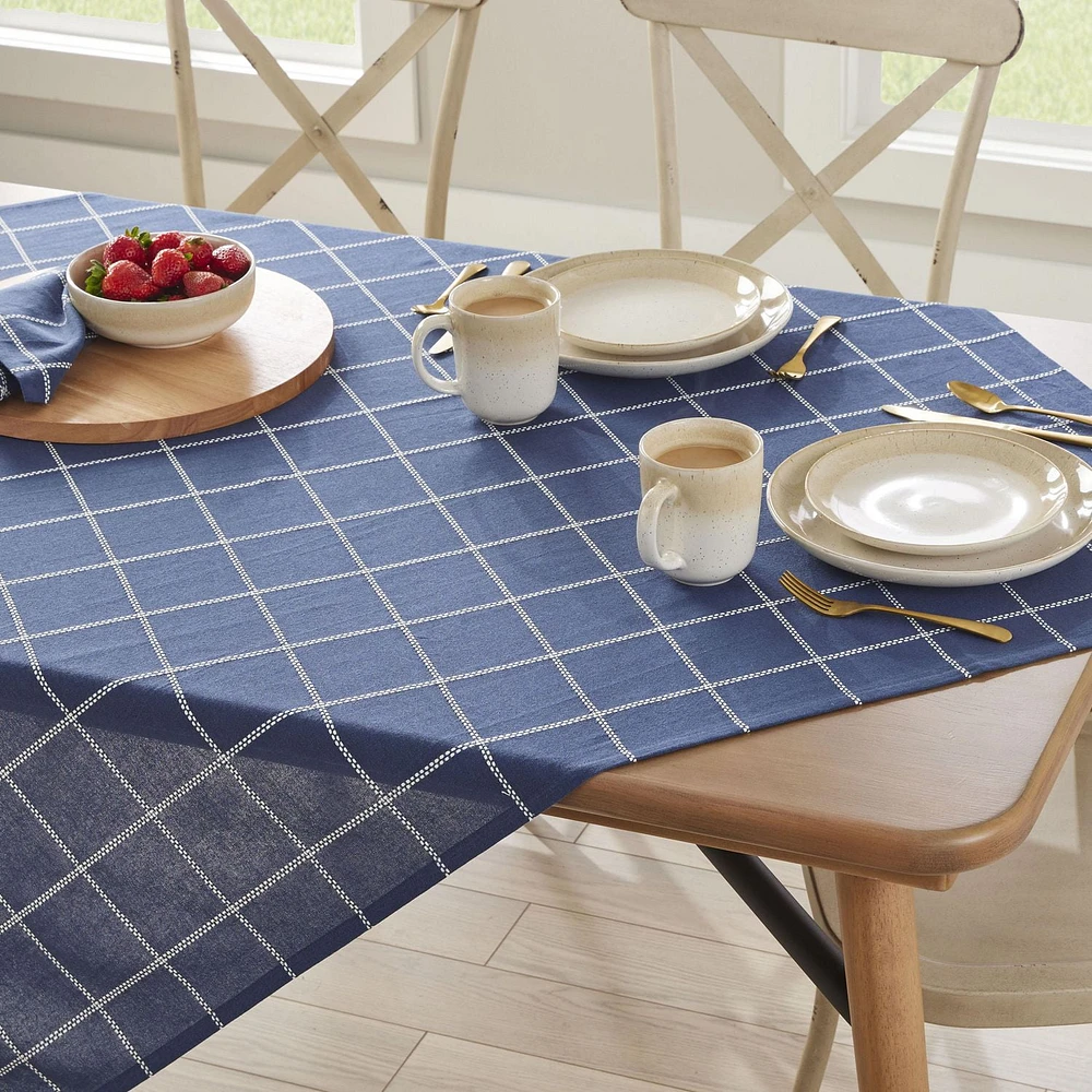 Better Homes & Gardens Woven Jamey Table Throw - 50" x 50" - Washed Indigo - 100% Cotton, 100% Cotton, 50X50