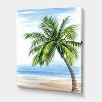 Designart Palm Tree At The Beach Resort Canvas Wall Art