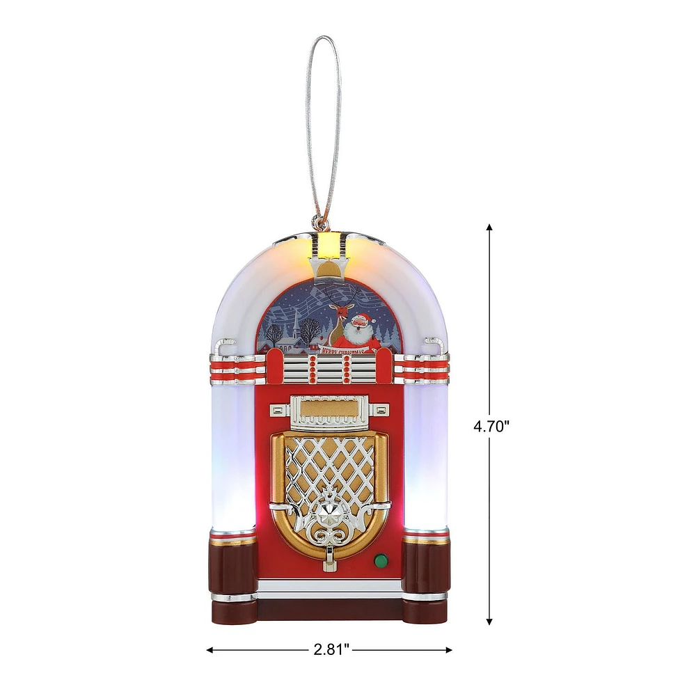 Mr. Christmas Mini Jukebox Ornament White