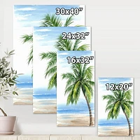 Designart Palm Tree At The Beach Resort Canvas Wall Art