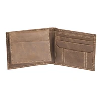 Genuine Dickies Men's Passcase Tan Leather Wallet, One size