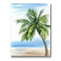 Designart Palm Tree At The Beach Resort Canvas Wall Art