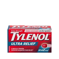 Tylenol Ultra douleur migraine, comp. FaciliT, 500 mg d'acétaminophène Plus 65 mg de caféine 80 unités