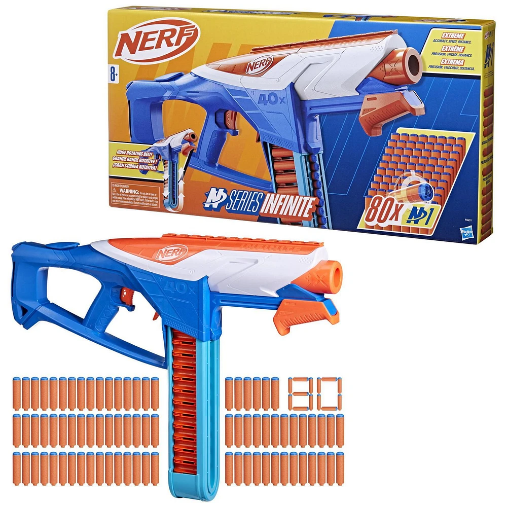 Nerf N Series Infinite Blaster and 80 N1 Darts, Ages 8 and up