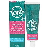 Tom’s of Maine PureActiv Sensitive + Whitening Fluoride Free Toothpaste, Calming Mint, Tom’s of Maine Toothpaste