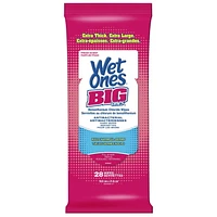 Wet Ones Big Ones Antibacterial Wipes, Fresh Scent, 28 Wipes