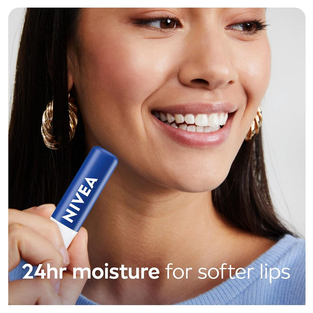 NIVEA Lip Care Essential, 24hr hydration, Enriched with<br>shea butter and 5 moisturizing oils, 2 x 4.8 g