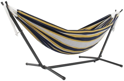 Vivere Double Cotton Hammock with Stand and Carry Bag- Serenity