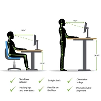 Hi5 Ez Electric Height Adjustable Standing Desk with ergonomic contoured Tabletop (59"x 31.5"/ 150 x 80cm) and dual motor lift system for Home Office Workstation (White Top/White Frame)