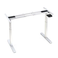 Hi5 Ez Electric Height Adjustable Standing Desk with ergonomic contoured Tabletop (59"x 31.5"/ 150 x 80cm) and dual motor lift system for Home Office Workstation (White Top/White Frame)