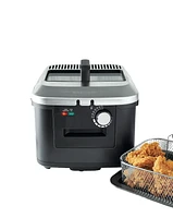 Mainstays 4L Deep Fryer, Stainless Steel Lid, Electric, New MS-202398CN, Black Matte