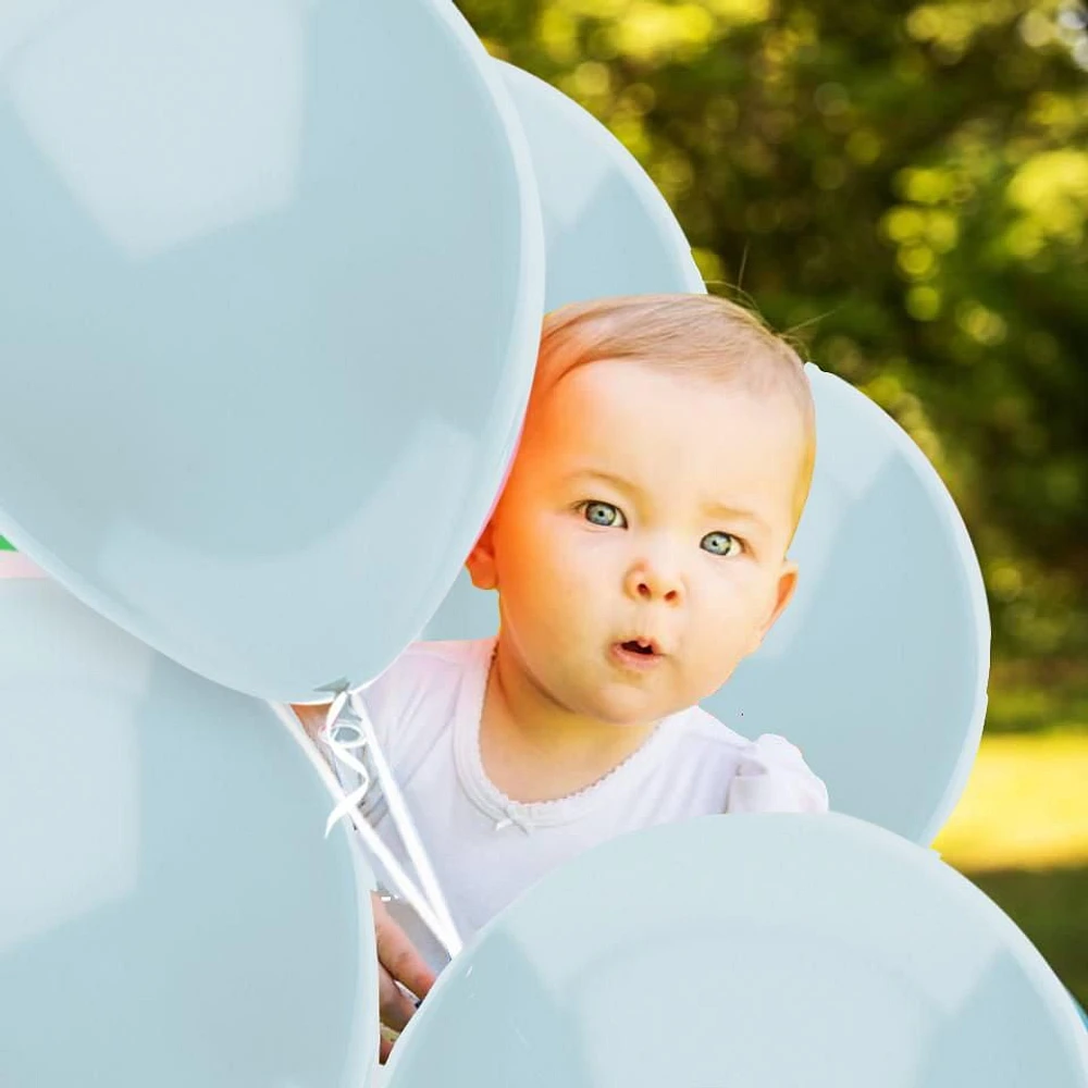 Party-Eh! Latex Balloons, 15 Light Blue Balloons