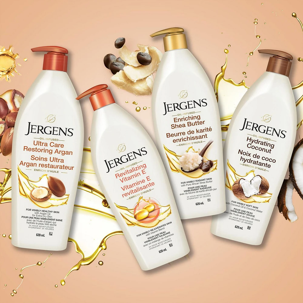 Hydratant pour le corps à la vitamine E revitalisante pour la peau sèche de Jergens 620 ml