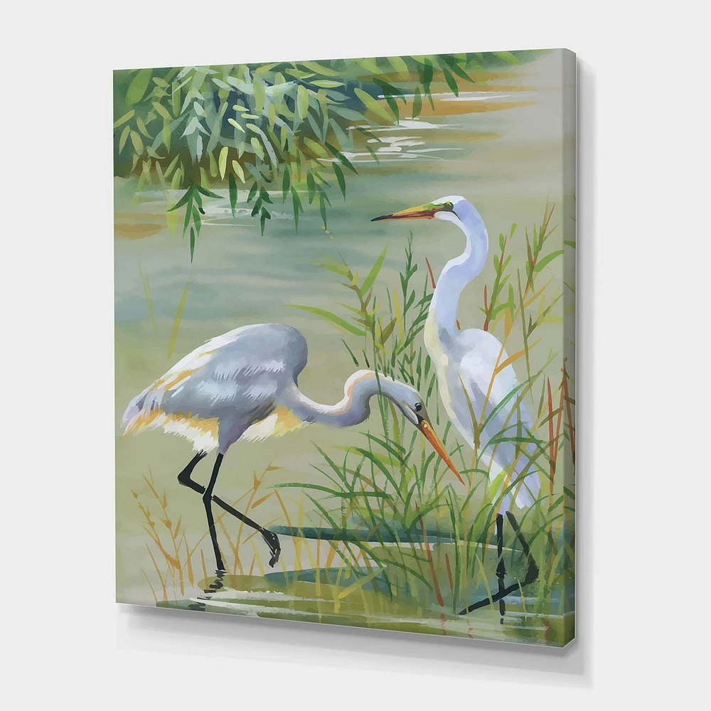 Designart Heron Birds I Canvas Wall Art