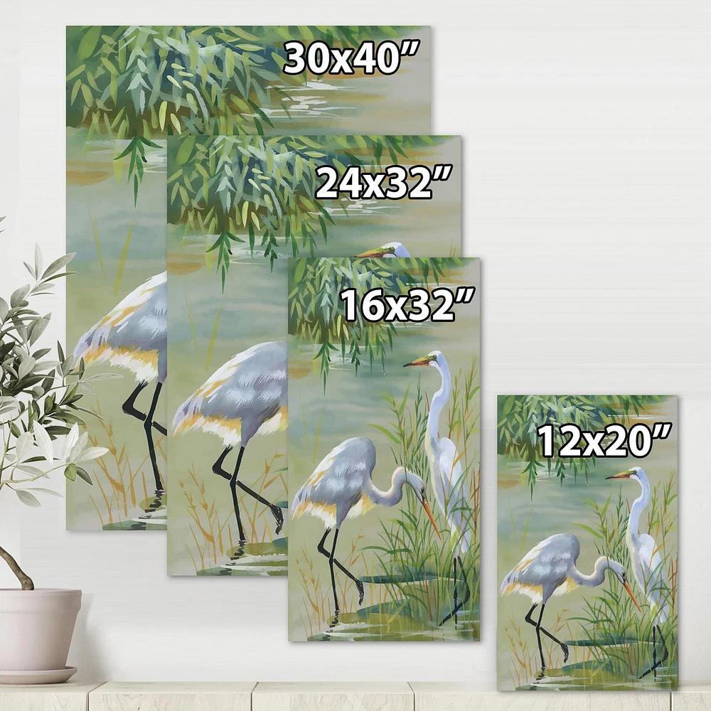 Designart Heron Birds I Canvas Wall Art