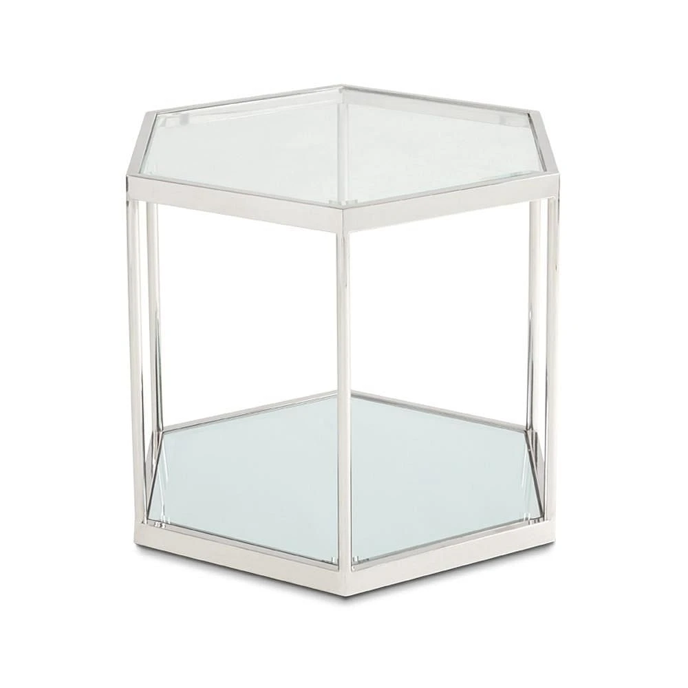 Home Gear Hexagon Silver End Table