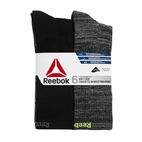 Reebok 6PK CREW SOCK, Size 6-12.5