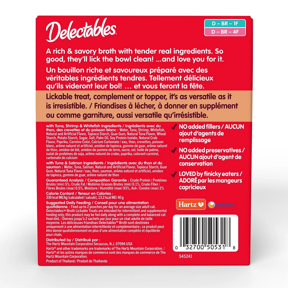 Delectables™ Lickable Treat Broth Variety Pack for Cats, 12x40g (12pk)