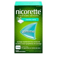 Nicorette Gum, Nicotine 2mg, Spearmint Flavour, Quit Smoking Aid and Smoking Cessation Aid, 105 Pieces