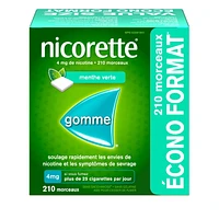 Nicorette Gum, Nicotine 4mg, Spearmint Flavour, Quit Smoking Aid and Smoking Cessation Aid, 210 Pieces