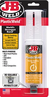 J-B Weld PlasticWeld™ Syringe 25ml, Epoxy for hard plastics