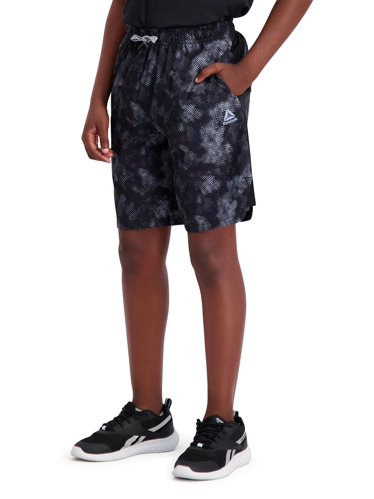 Short d'entraînement Reebok Pace Breaker pour garçon avec poches, entrejambe de 18 cm