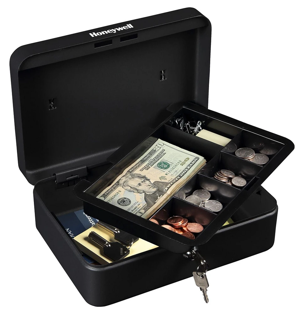 Honeywell Standard Steel Cash Box, Includes 2 Keys