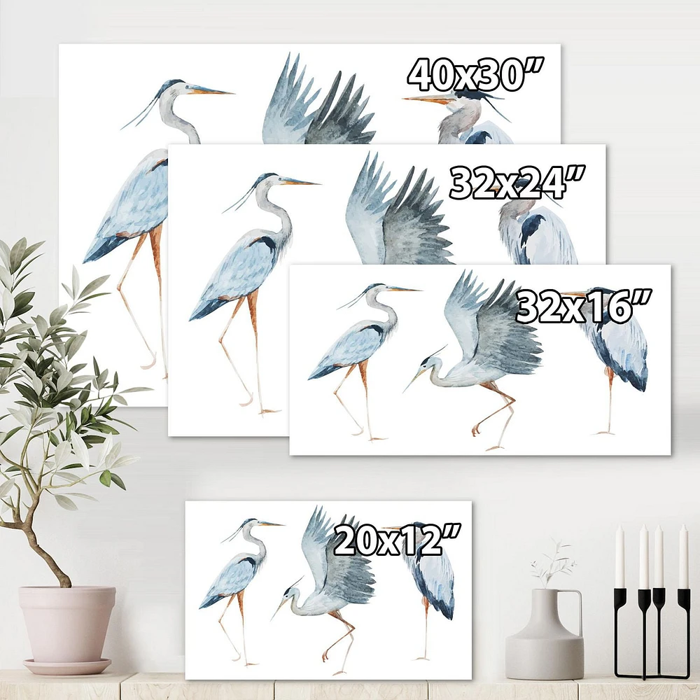 Designart Heron Birds II Canvas Wall Art