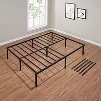 Mainstays 14" Heavy Duty Slat Bed Frame, Black Steel, Sizes Twin, Full, Queen