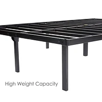 Mainstays 14" Heavy Duty Slat Bed Frame, Black Steel, Sizes Twin, Full, Queen