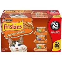 Friskies Chicken Lovers Wet Cat Food Variety Pack, (24) 156 g Cans