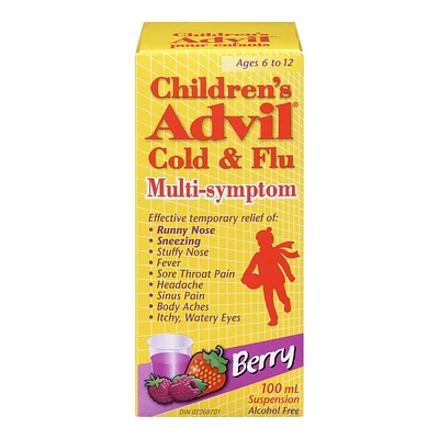 Advil pour enfants – Rhume et Grippe Multi-symptômes Suspension de 100 mL 100mL