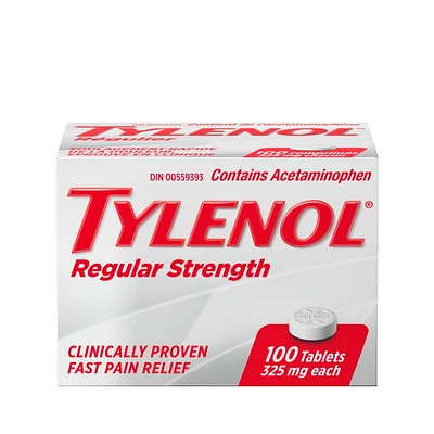 Tylenol Regular Strength Pain Relief Acetaminophen 325mg EZTabs, 100 Count