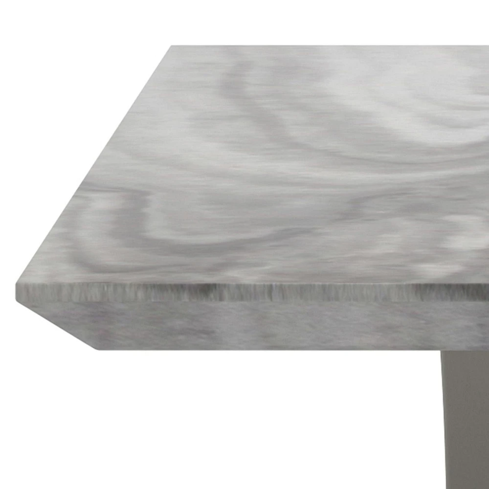 Contemporary Faux Marble & Stainless Steel Coffee Table in Grey