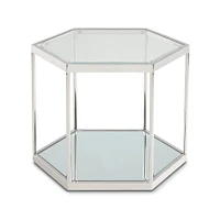 Home Gear Hexagon Silver End Table