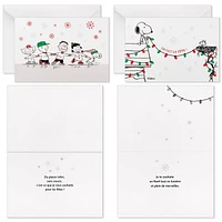 Connections from Hallmark Peanuts Gang French-Language Boxed Christmas Cards Assortment, Pack of 36