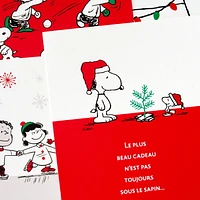 Connections from Hallmark Peanuts Gang French-Language Boxed Christmas Cards Assortment, Pack of 36