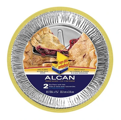 Alcan® Pie Pan Non-Stick Aluminum Foil Pan, 8.75" dia x 1"  2-pack