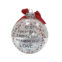 "This Is Us" White Christmas Collectible Glass Ball Ornament, 4", Holiday Time