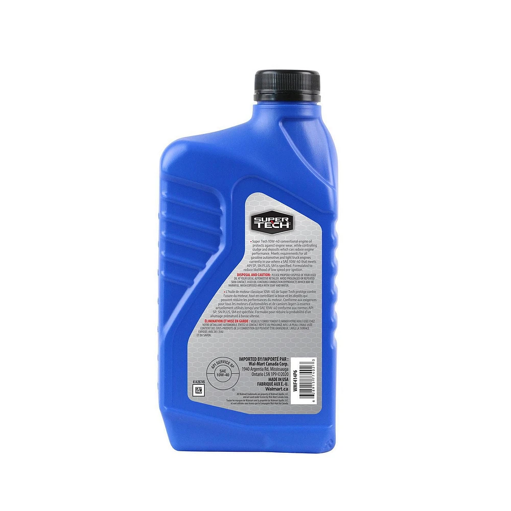 Super Tech Conventional 10W40 Motor Oil, 946 ML