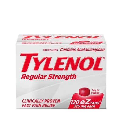 Tylenol Regular Strength Pain Relief Acetaminophen 325mg EZTabs, 120 Count