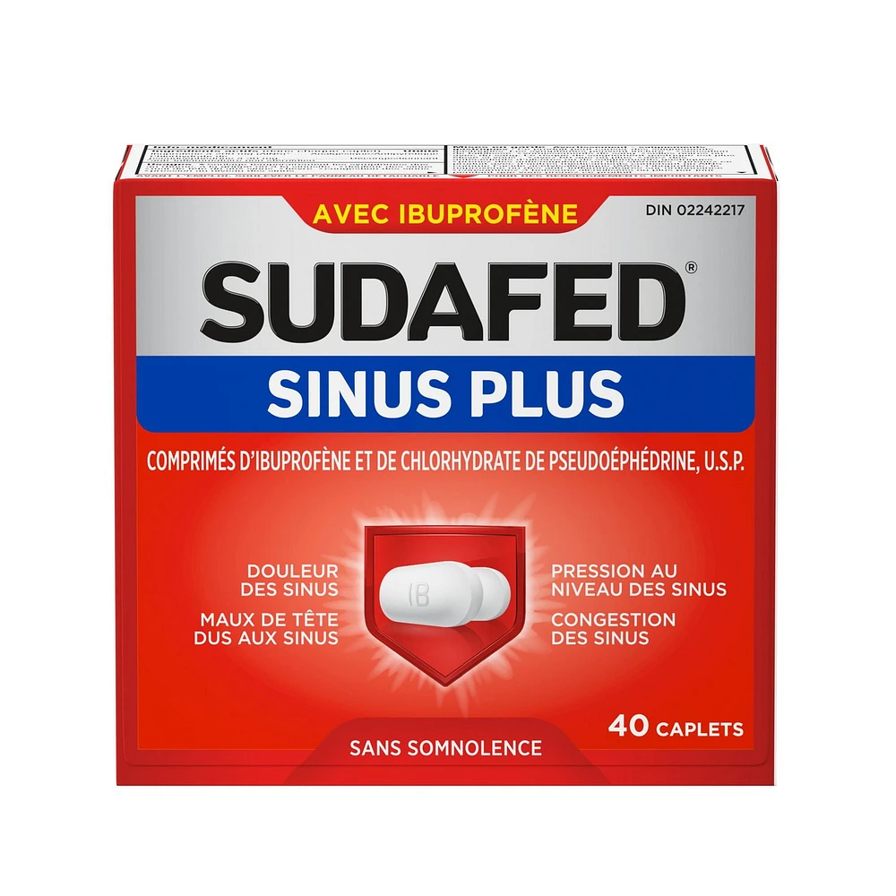 Sudafed Sinus Advance Caplets,  Relieves Sinus Congestion & other Sinus symptoms, 40 Count