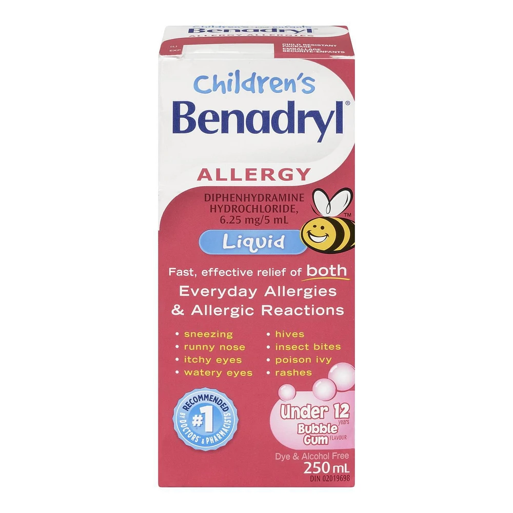 Children's Benadryl Liquid, 250 mL, 250 mL