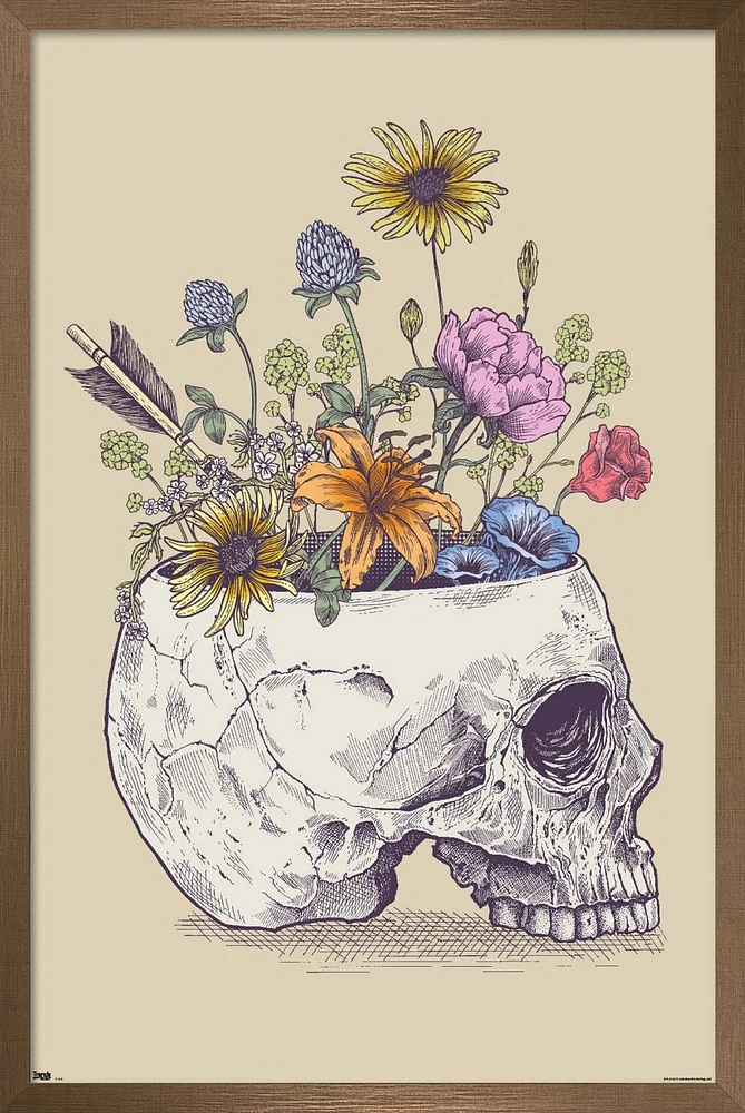 Rachel Caldwell - Flower Skull Wall Poster