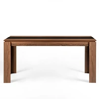 Homycasa Rectangle Dining Table Wooden for Kitchen Island Dining Room, Walnut