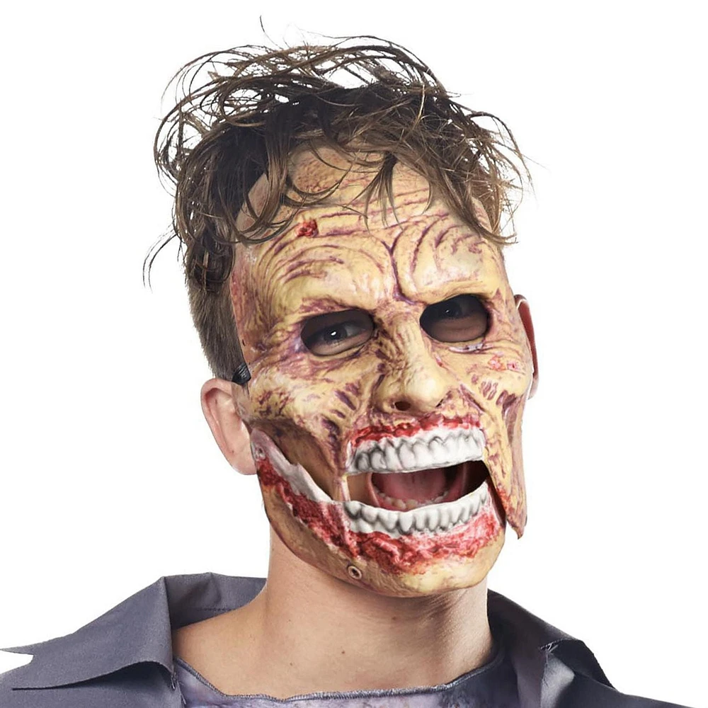 Adult Halloween Zombie Jabber Jaw Moving Mouth Mask