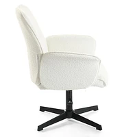 Homycasa Desk Chair Upholstery Home Office Chair for Study Room Student, Beige Bouclé Fabric